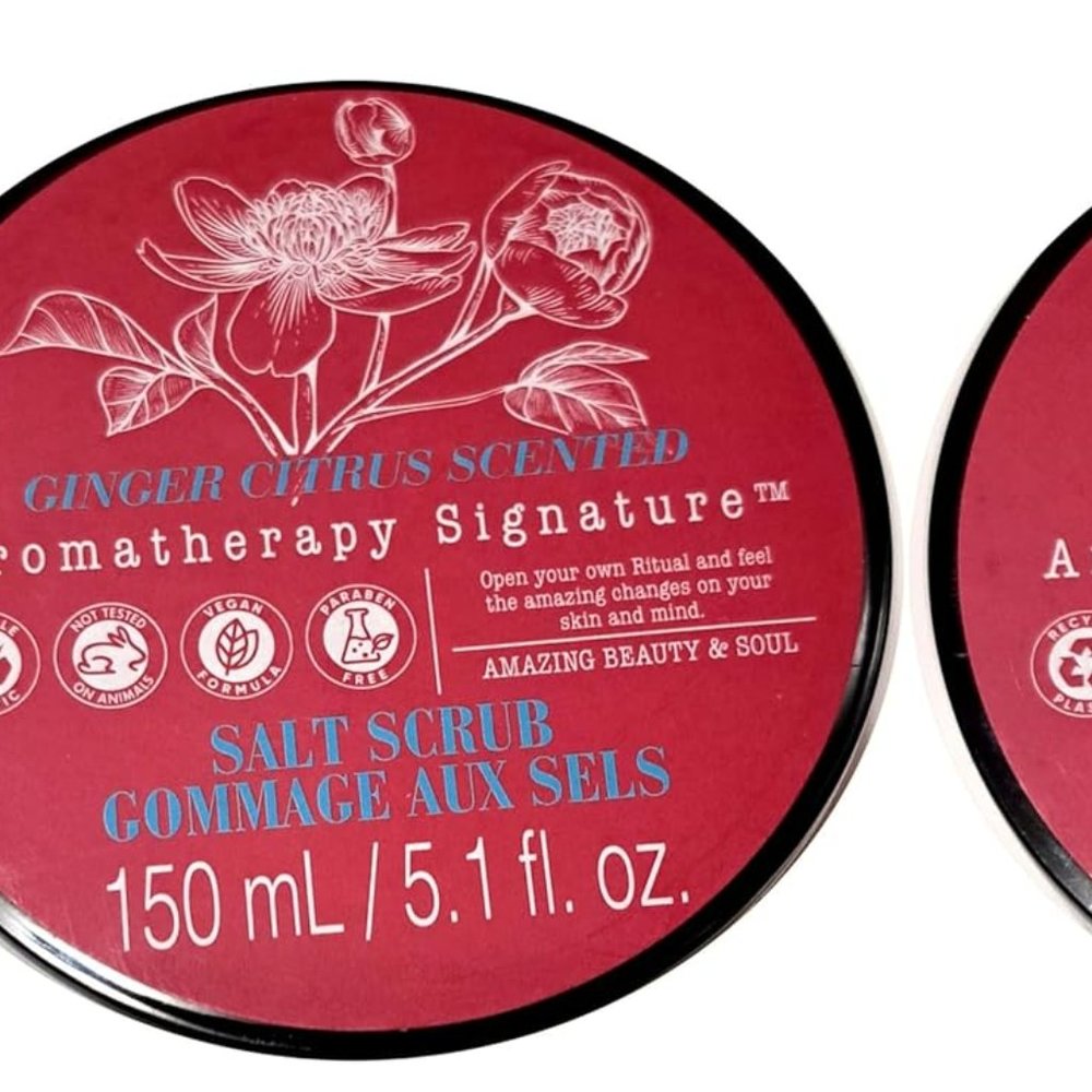 Aromatherapy Signature - Salt Scrub - Ginger Citrus Scented 5.1fl oz/150ml Set